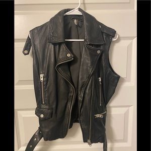 Size 10  Topshop “Leather” Biker Vest
